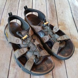 KEEN 8.5 Sarasota Brown Leather Open Toe Sandals